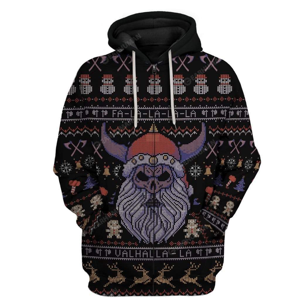 Ugly Viking Christmas Hoodie T-Shirts Apparel VK-AT0212196 3D Custom Fleece Hoodies Zip Hoodie S 