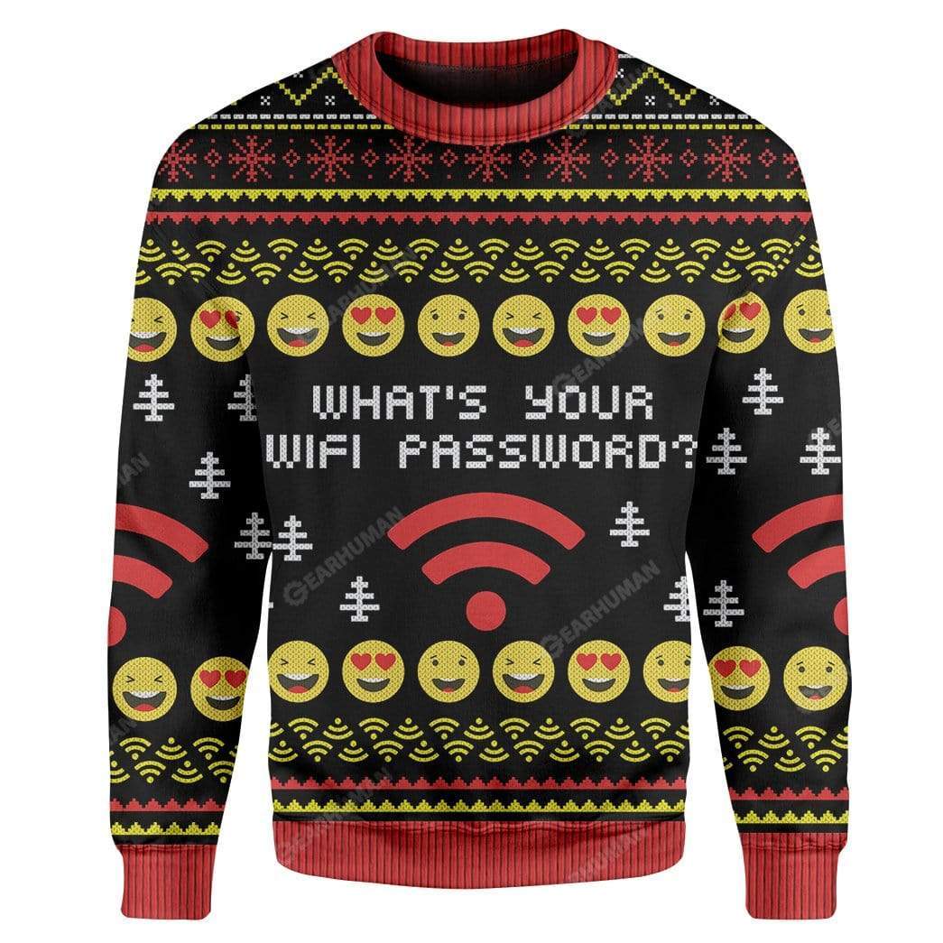 Ugly What's Your Wifi Password Custom T-shirt - Hoodies Apparel HD-TA21111920 3D Custom Fleece Hoodies Long Sleeve S 