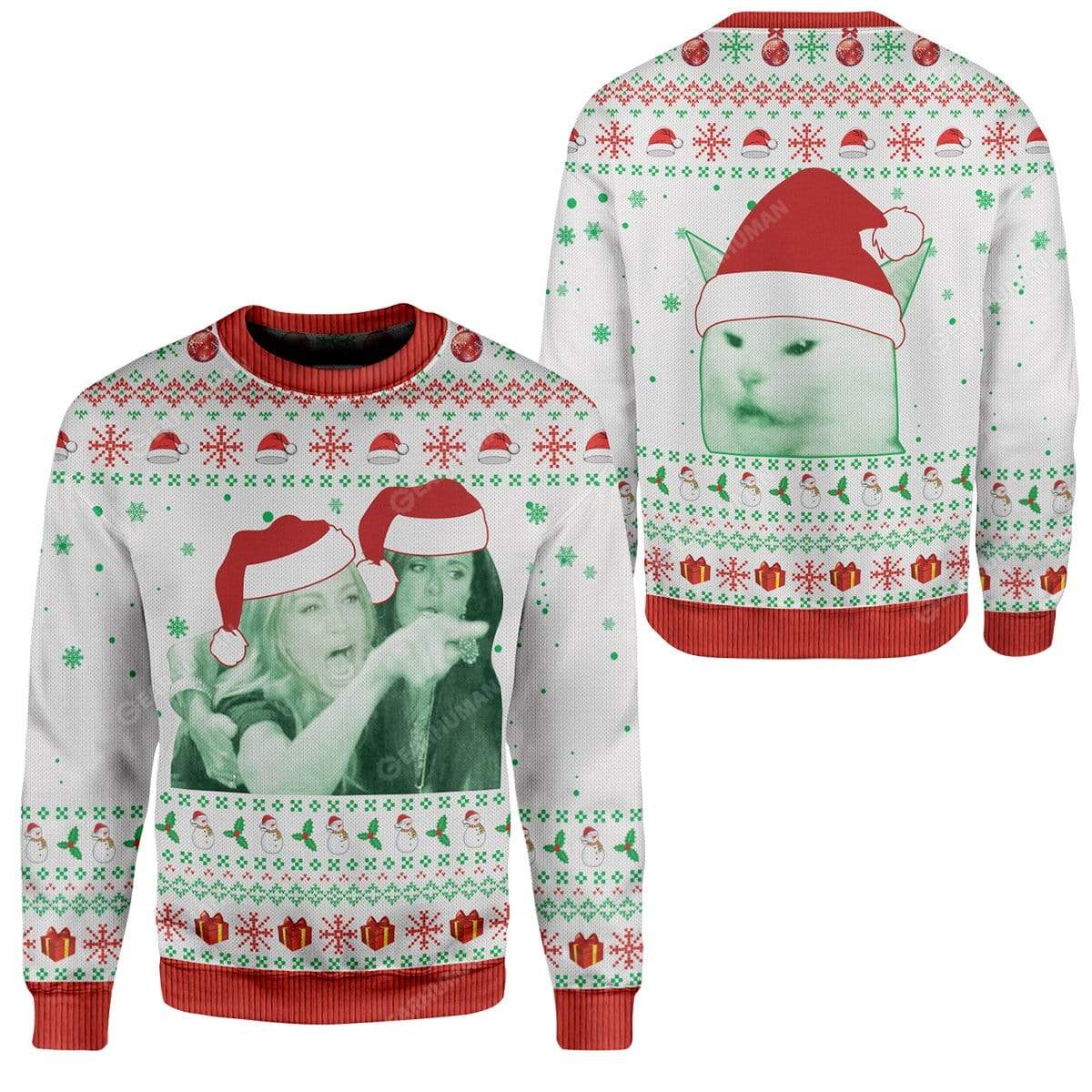 Ugly Woman Yelling At A Cat Custom Sweater Apparel HD-GH20111919 Ugly Christmas Sweater 