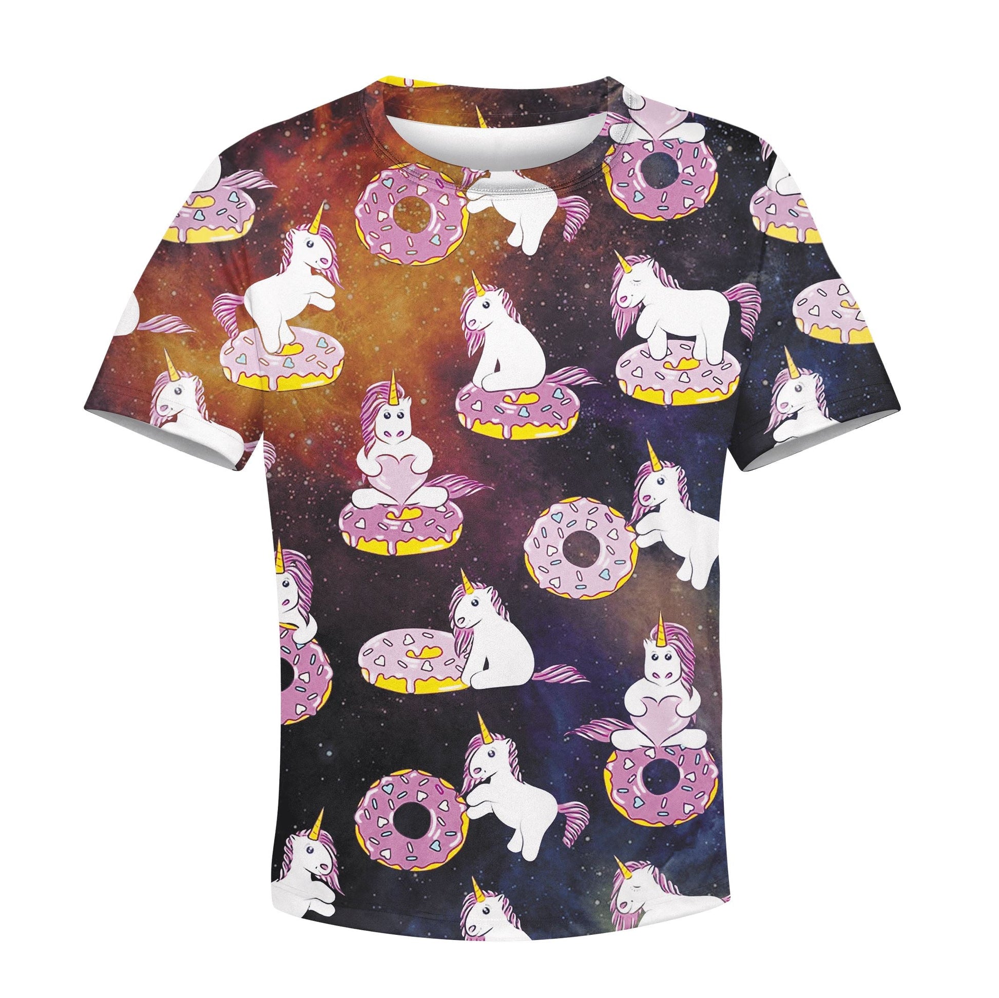 Unicorn And Sweet Donut Custom Hoodies T-shirt Apparel HD-UNI110150K kid 3D apparel Kid T-Shirt XS 