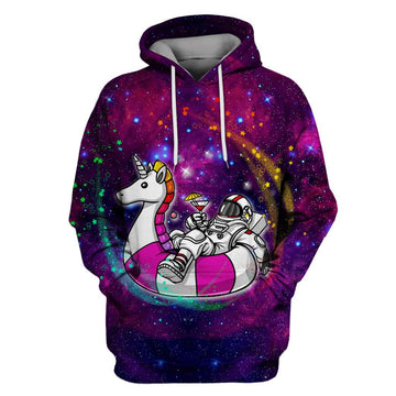 Unicorn Astronaut OuterSpace Custom T-shirt - Hoodies Apparel GH110227 3D Custom Fleece Hoodies Hoodie S 