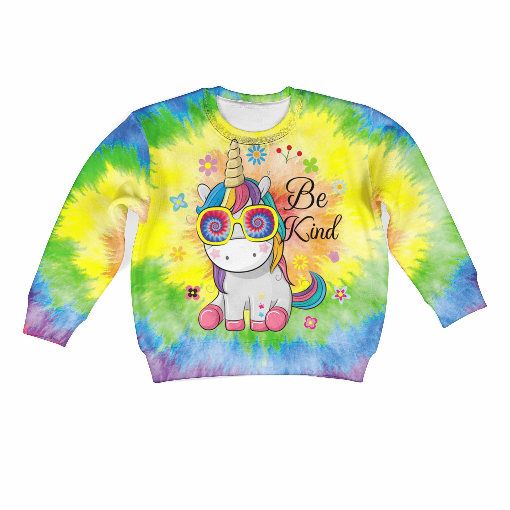 Unicorn Be Kind Kid Custom Hoodies T-shirt Apparel HD- UNI110123K kid 3D apparel Kid Sweatshirt S/6-8 
