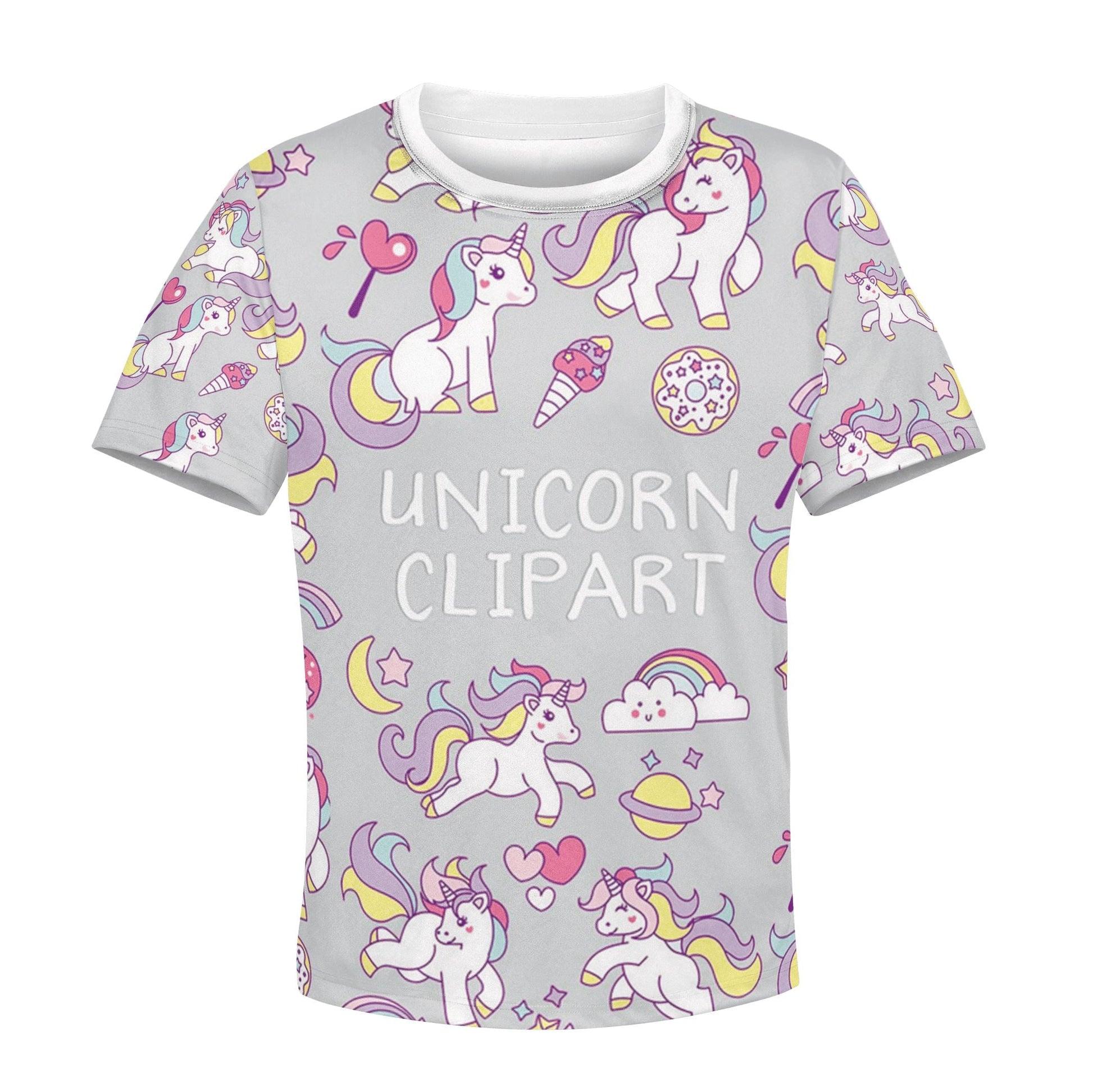Unicorn Clipart Custom Hoodies T-shirt Apparel HD-UNI110114K kid 3D apparel Kid T-Shirt XS 