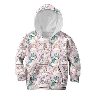 Unicorn In Cloud Custom Hoodies T-shirt Apparel HD-PET110336K kid 3D apparel Kid Hoodie S/6-8 