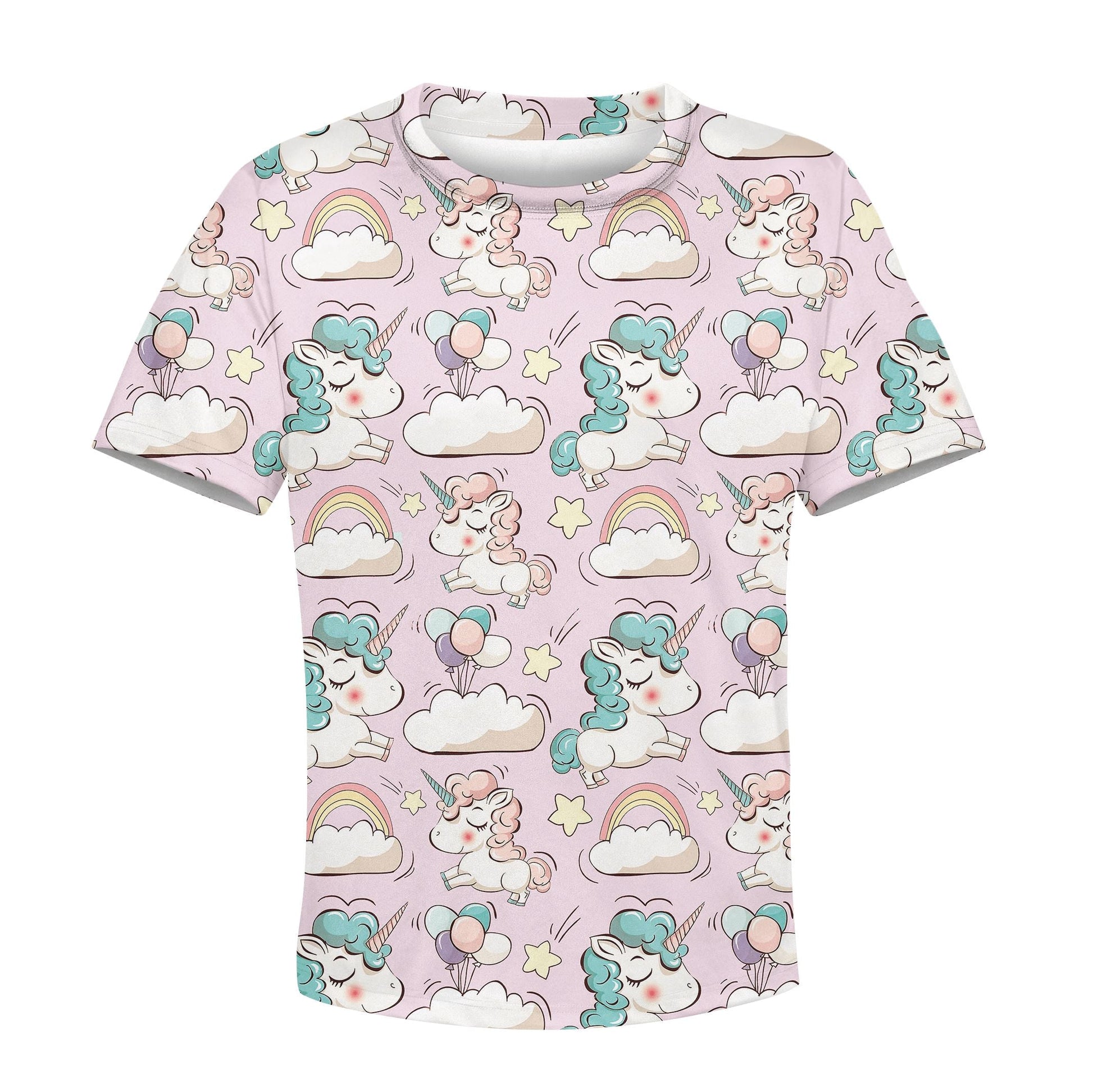 Unicorn In Cloud Custom Hoodies T-shirt Apparel HD-PET110336K kid 3D apparel Kid T-Shirt XS 
