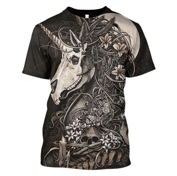 Unicorn Skull Hoodies - T-Shirts Apparel UNI110104 3D Custom Fleece Hoodies T-Shirt S 