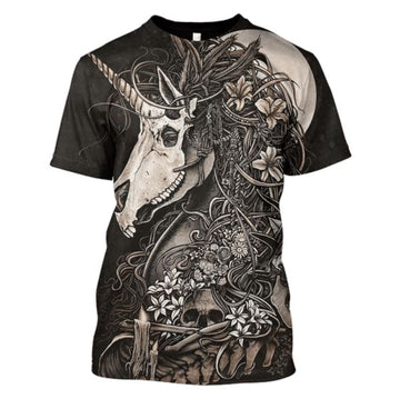 Gearhumans Unicorn Skull Hoodies - T-Shirts Apparel