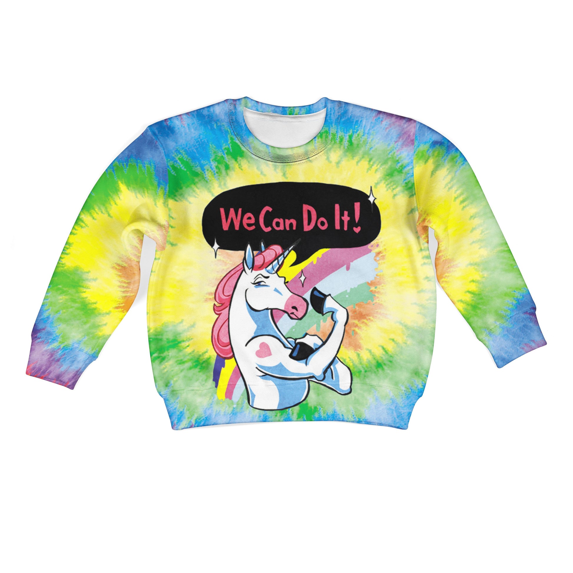 Unicorn We Can Do It Custom Hoodies T-shirt Apparel HD-UNI110124K kid 3D apparel Kid Sweatshirt S/6-8 