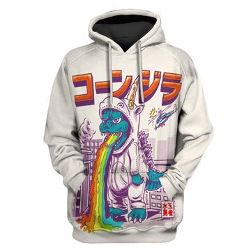 Unicornzilla Custom T-shirt - Hoodies Apparel HD-GH20309 3D Custom Fleece Hoodies Hoodie S 