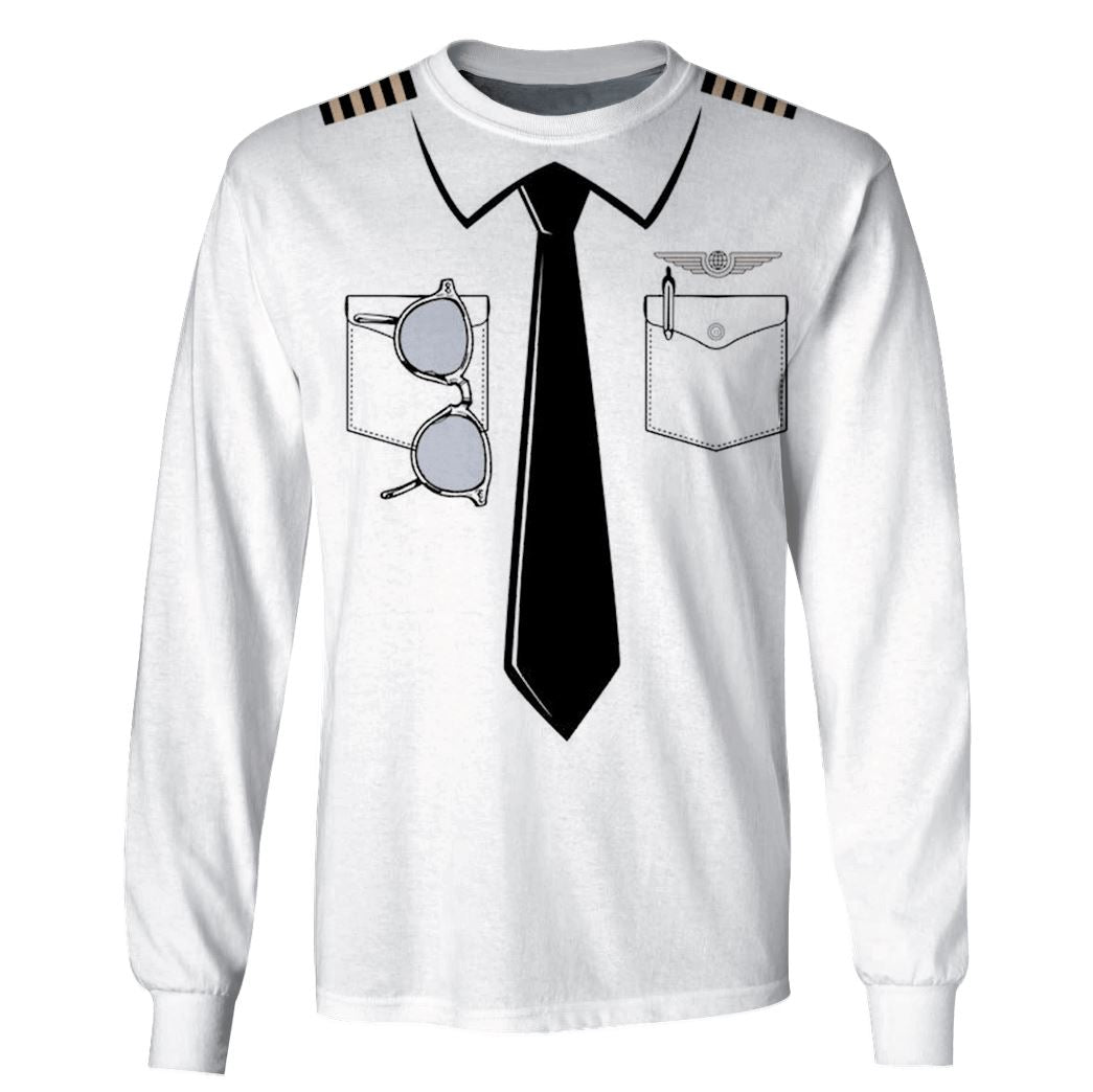 Uniform Of Pilot Custom T-shirt - Hoodies Apparel HD-JOB110106 3D Custom Fleece Hoodies Long Sleeve S 