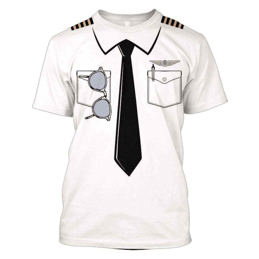 Uniform Of Pilot Custom T-shirt - Hoodies Apparel HD-JOB110106 3D Custom Fleece Hoodies T-Shirt S 