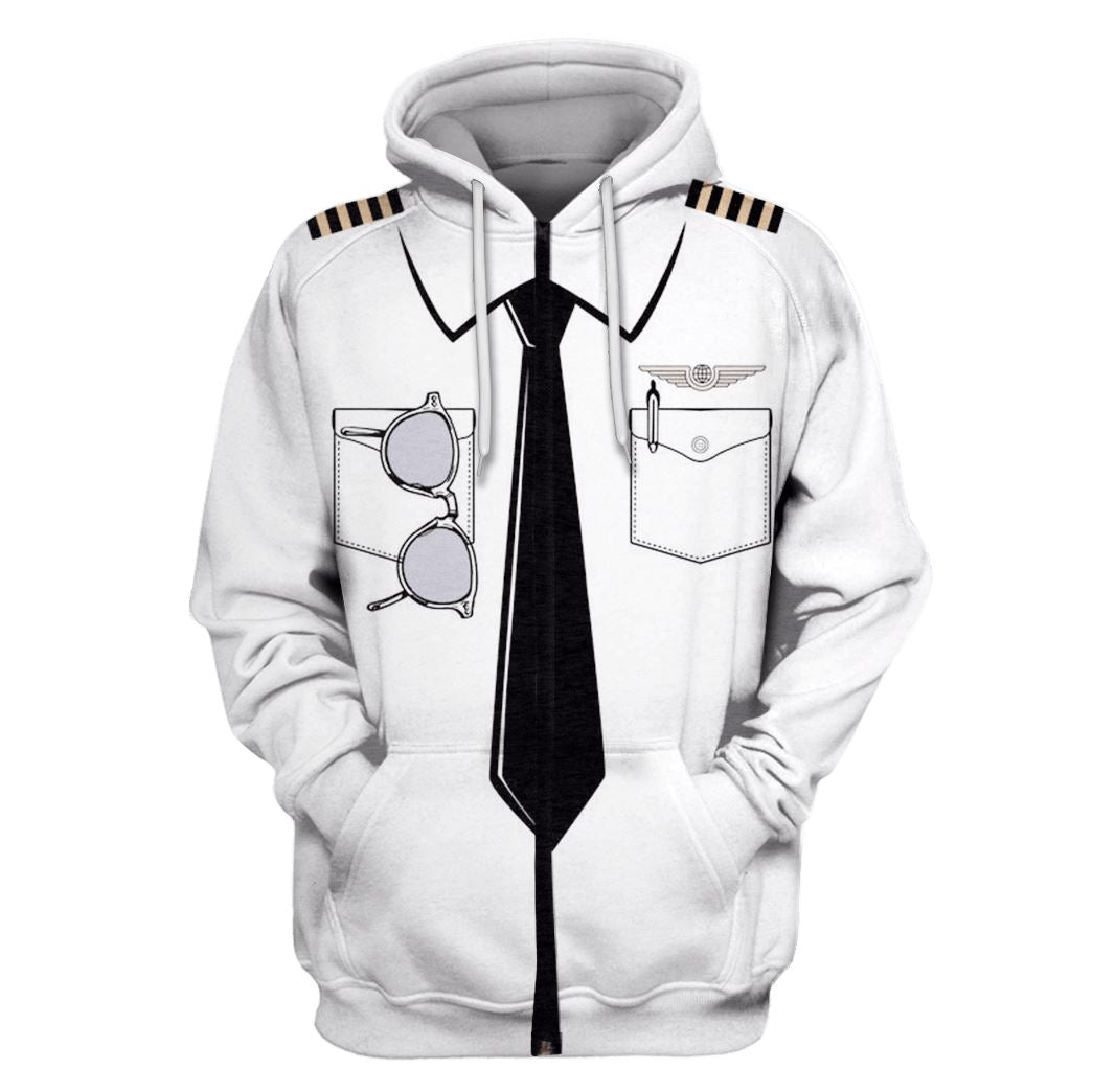 Uniform Of Pilot Custom T-shirt - Hoodies Apparel HD-JOB110106 3D Custom Fleece Hoodies Zip Hoodie S 