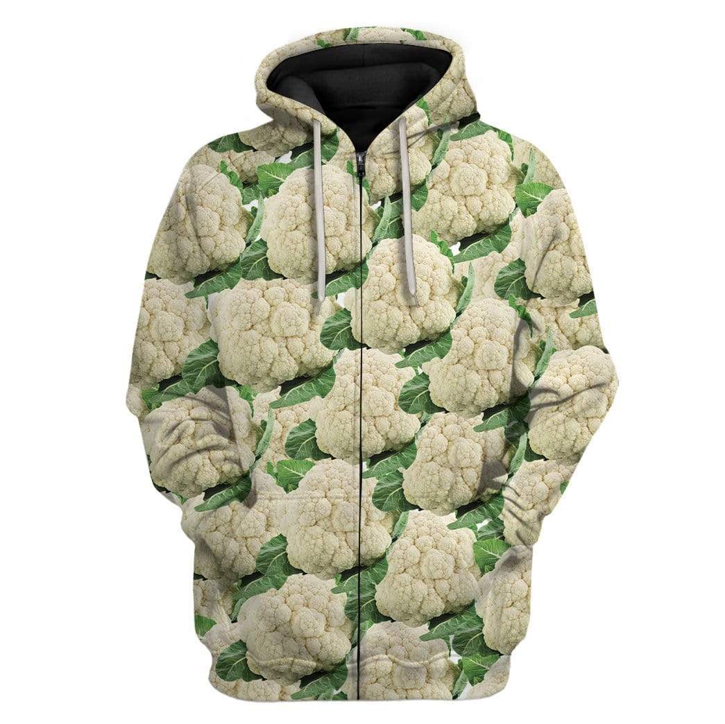 Upvote Cauliflower Custom T-Shirts Hoodies Apparel HD-TA2001201 3D Custom Fleece Hoodies Zip Hoodie S 