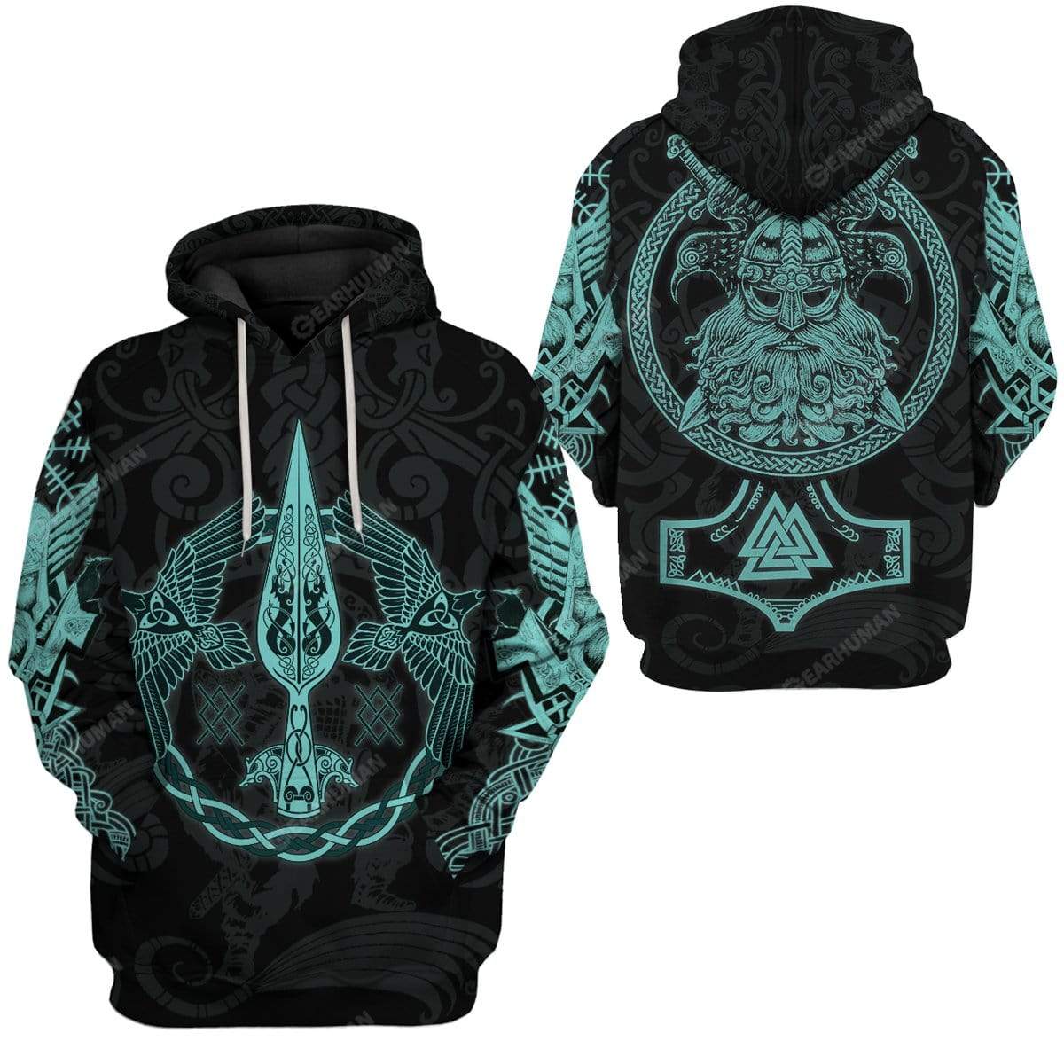 Viking Celtic Tattoos T-Shirts Hoodies Apparel VK-QM0312192 3D Custom Fleece Hoodies 