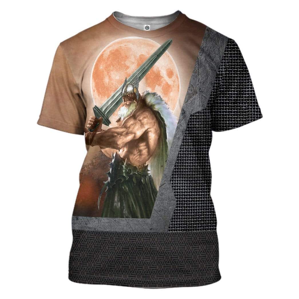 Viking God Warrior Custom T-Shirts Hoodies Apparel VK-TA2712193 3D Custom Fleece Hoodies T-Shirt S 
