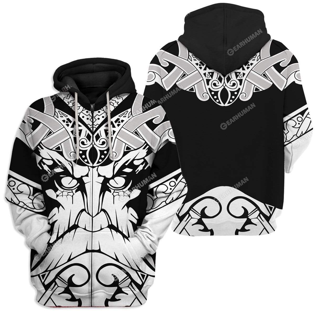 Viking T-Shirts Hoodies Apparel VK-QM0312191 3D Custom Fleece Hoodies 