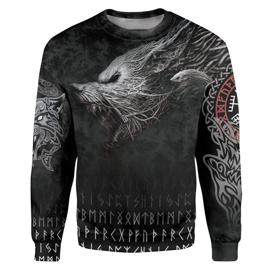 Viking Wolf Custom T-Shirts Hoodies Apparel VK-AT0201201 3D Custom Fleece Hoodies Long Sleeve S 