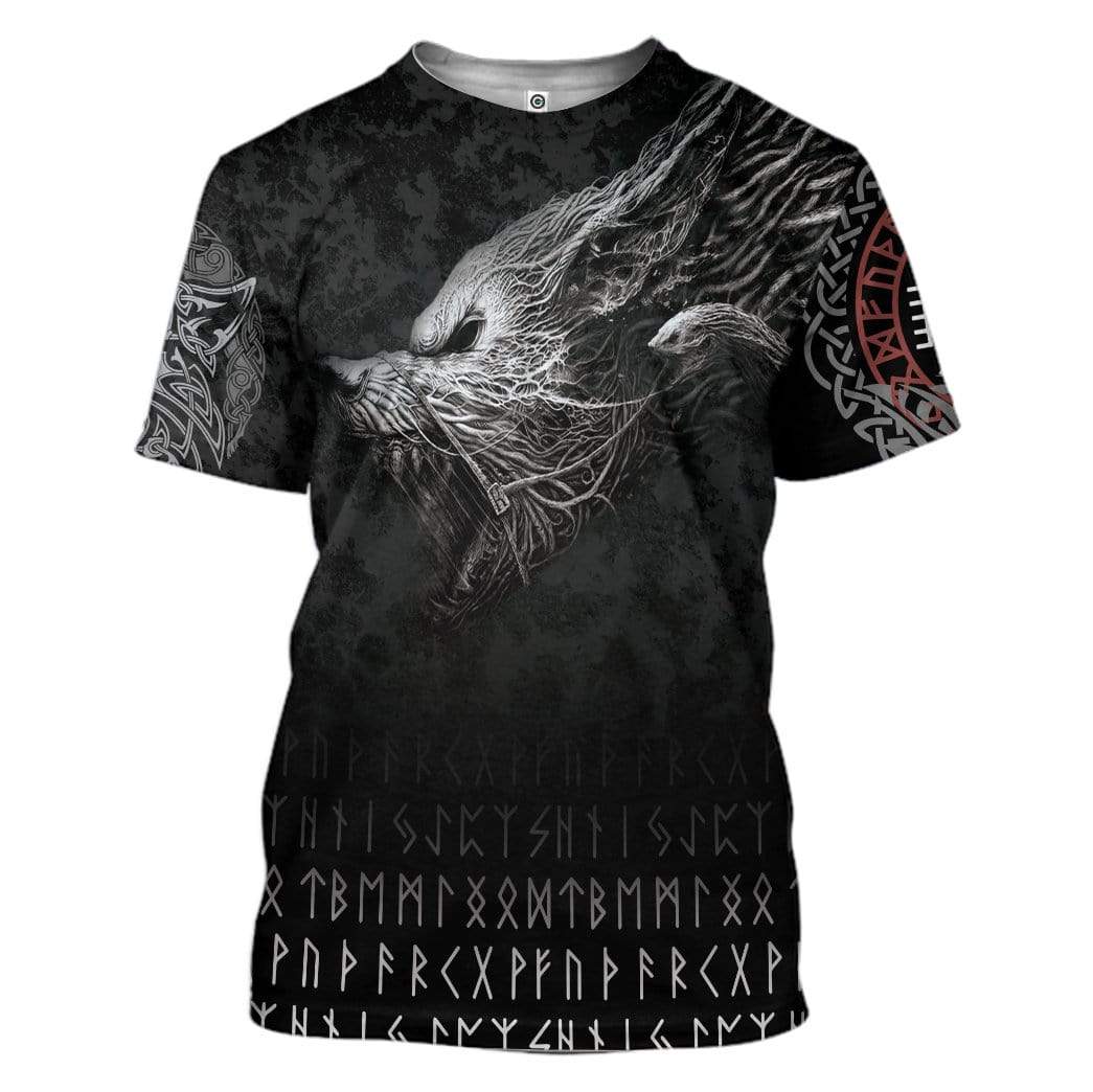 Viking Wolf Custom T-Shirts Hoodies Apparel VK-AT0201201 3D Custom Fleece Hoodies T-Shirt S 