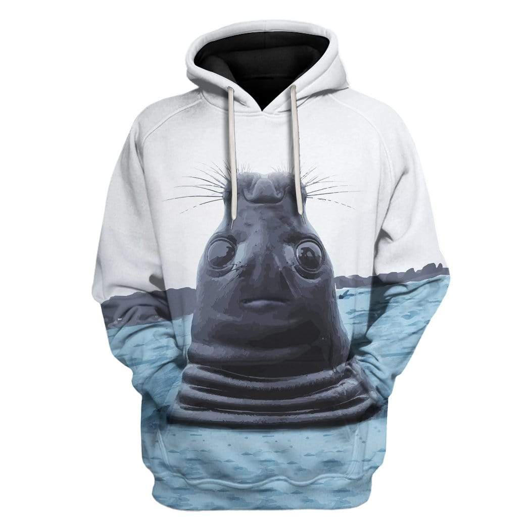 Weird Face Seal Custom T-Shirts Hoodies Apparel AN-TA1401202 3D Custom Fleece Hoodies Hoodie S 