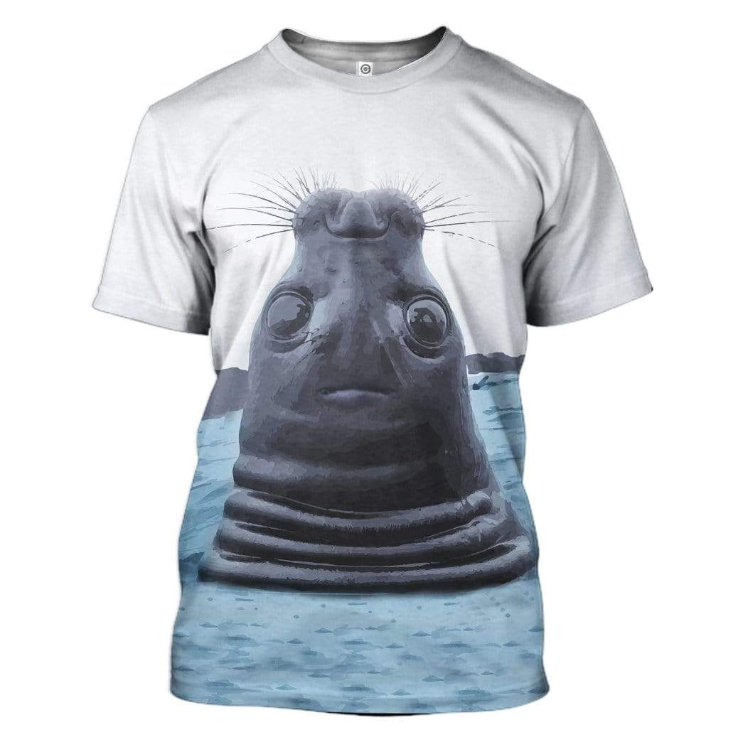 Weird Face Seal Custom T-Shirts Hoodies Apparel AN-TA1401202 3D Custom Fleece Hoodies T-Shirt S 