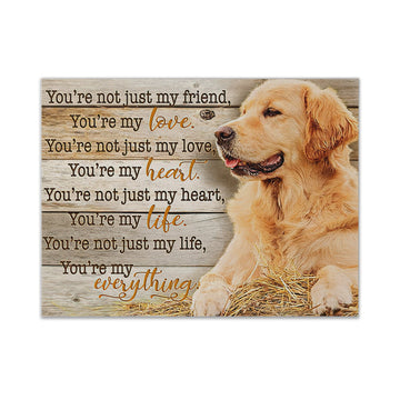 Gearhumans 3D Golden Retriever Youre My Everything Custom Canvas