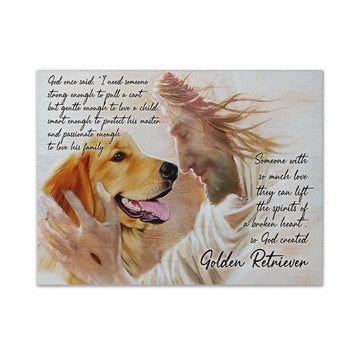 Gearhumans 3D Golden Retriever God Once Said Custom Canvas