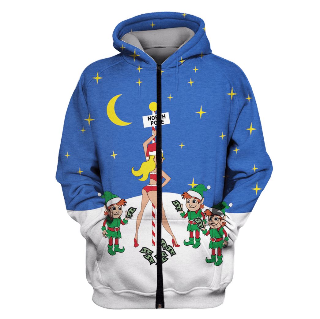 Winter Christmas Custom T-shirt - Hoodies Apparel HD-UGL110203 3D Custom Fleece Hoodies Zip Hoodie S 