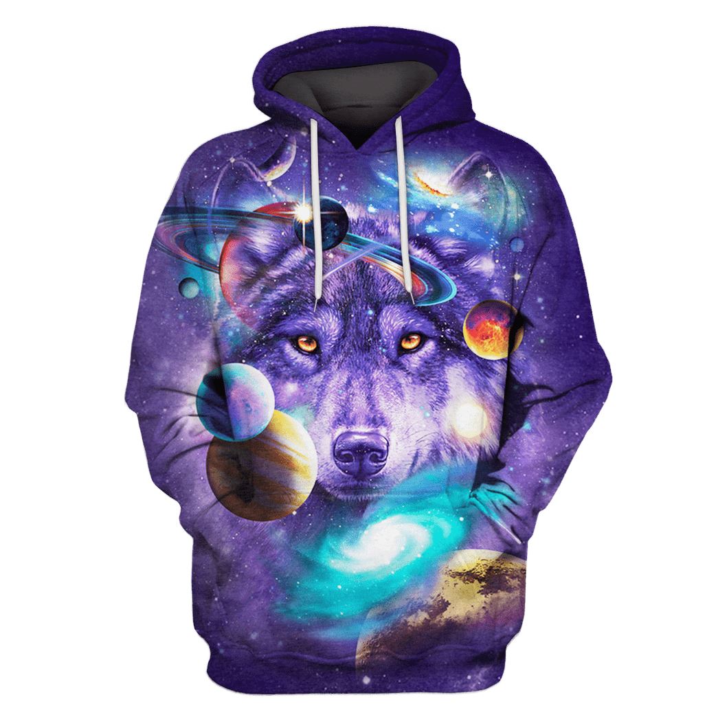 Wolf and Universe Custom T-shirt - Hoodies Apparel GH110401 3D Custom Fleece Hoodies Hoodie S 